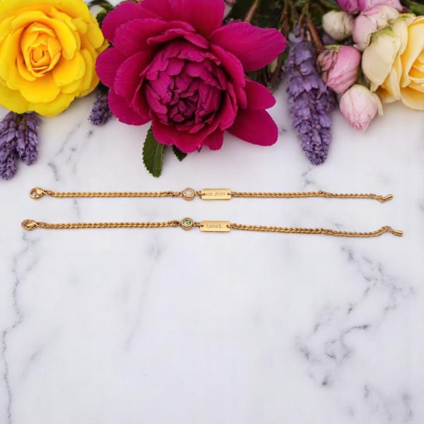 Bracelet - Gold Color and Birthstones - Image 8